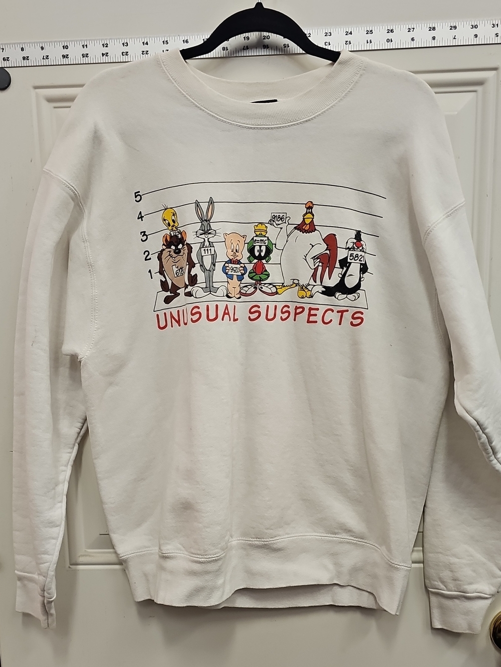 Warner Bros. White 'Unusual Suspects' Crewneck Sweatshirt